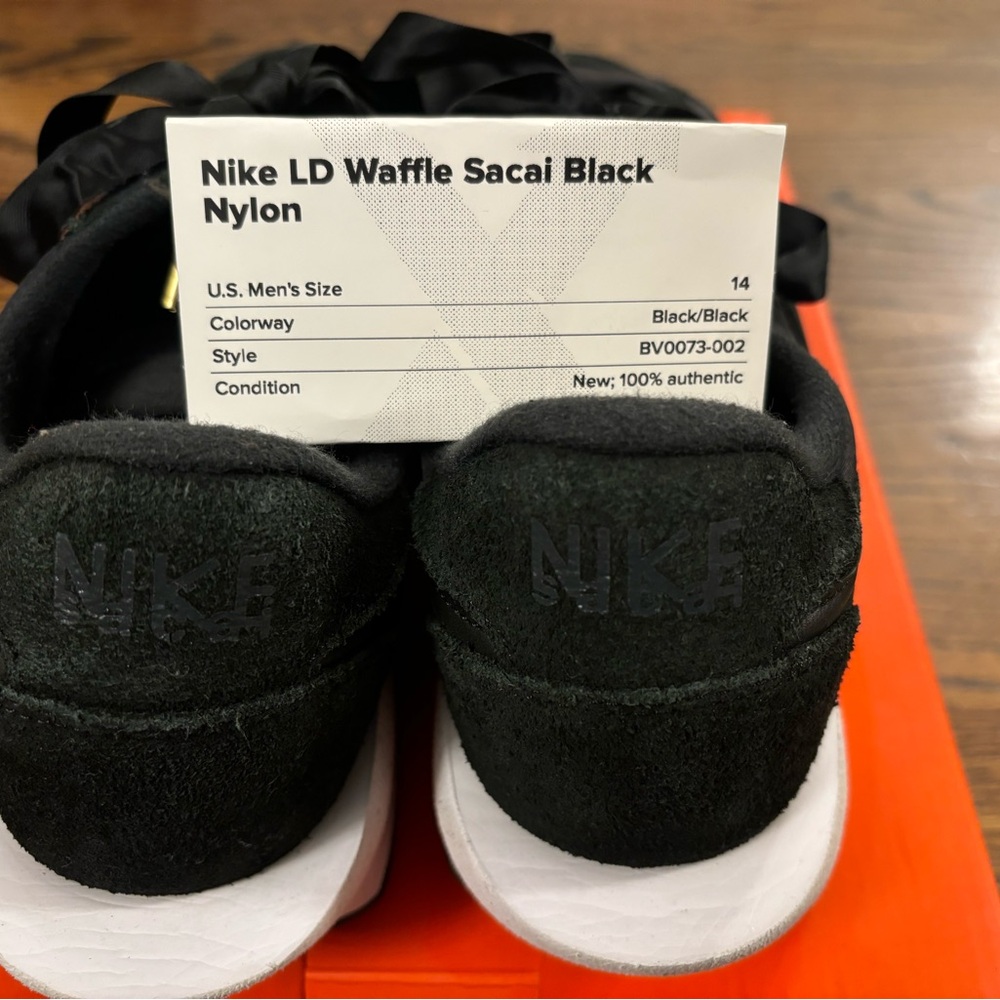 .Nike LD Waffle Sacai Black Nylon Size 14 - Picture 7 of 10
